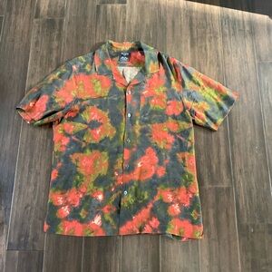 Todd Snyder Large Three Looms Camp Collar Kaleidoscope Tie Dye Japanese Rayon